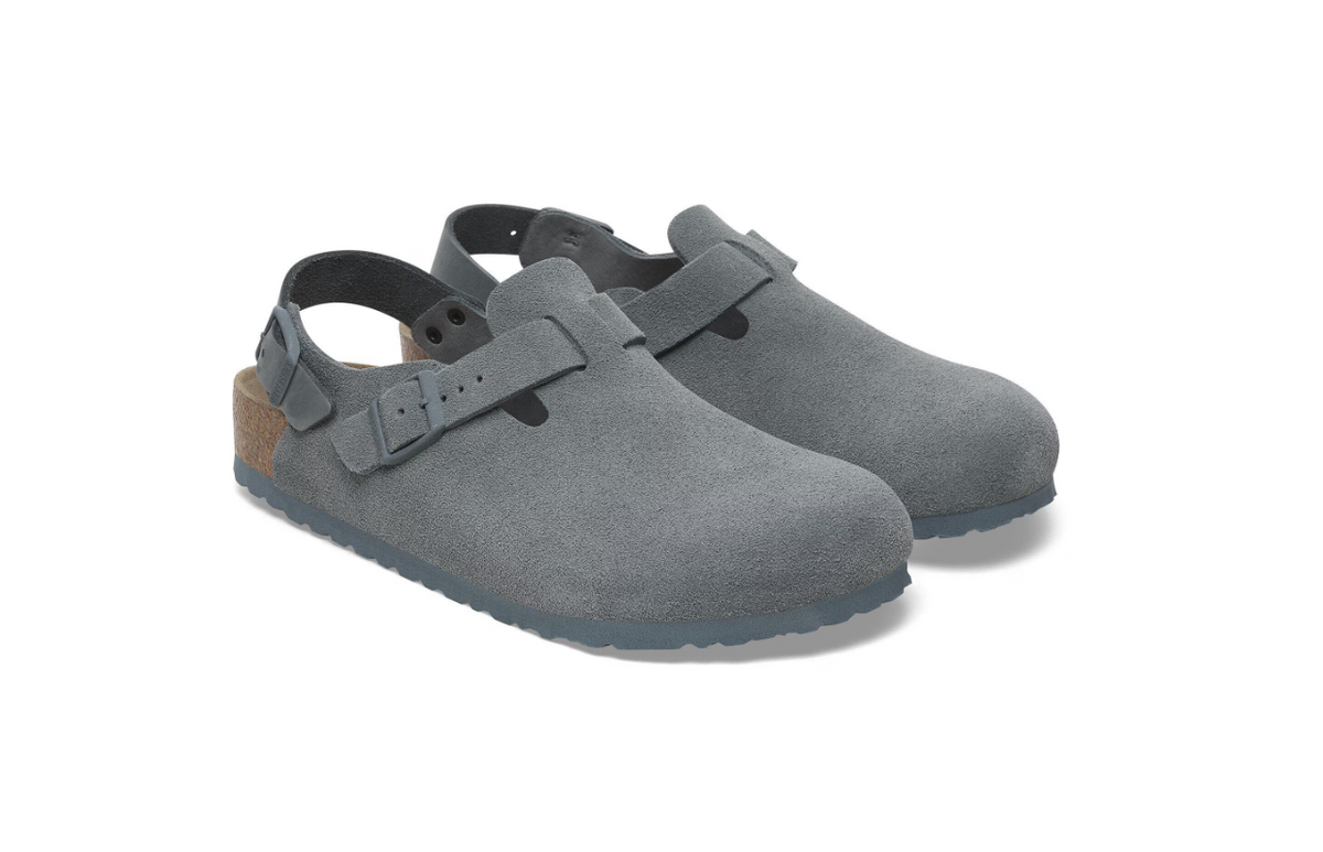 Birkenstock Tokio Suede Leather Clog Basalt Gray Regular