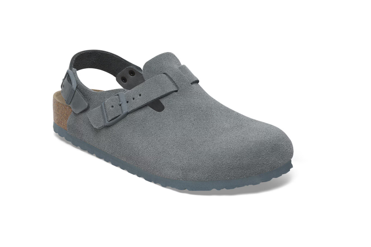 Birkenstock Tokio Suede Leather Clog Basalt Gray Regular