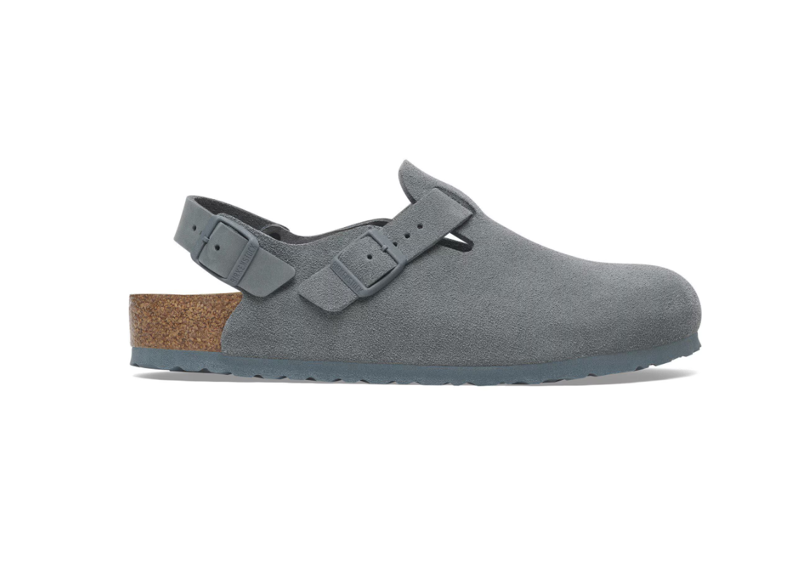 Birkenstock Tokio Suede Leather Clog Basalt Gray Regular