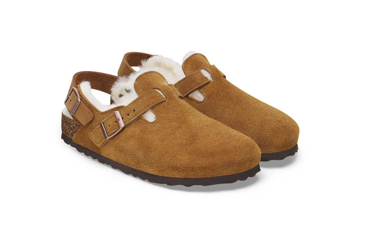 Birkenstock Tokio Shearling Suede Leather Mink Regular