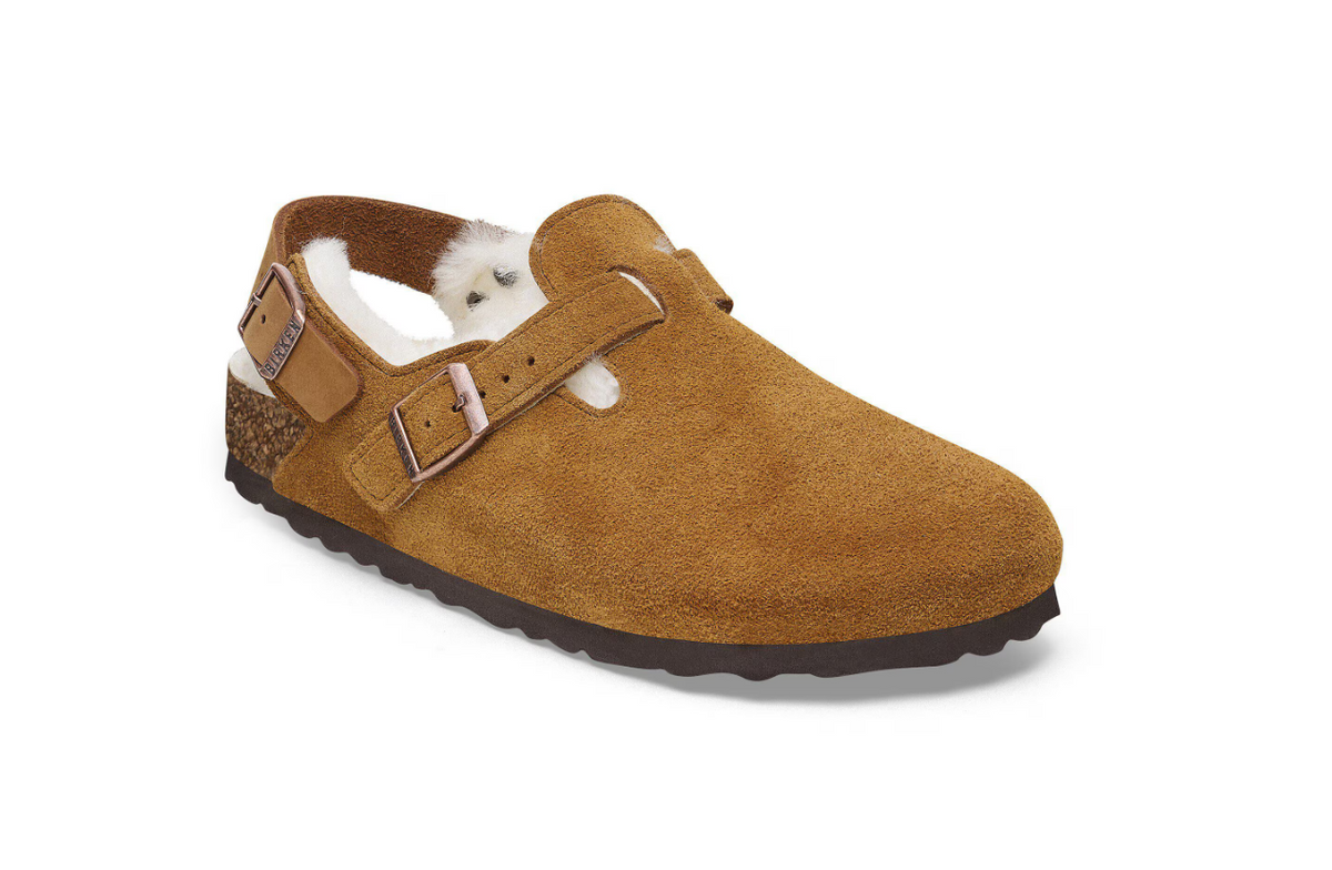 Birkenstock Tokio Shearling Suede Leather Mink Regular