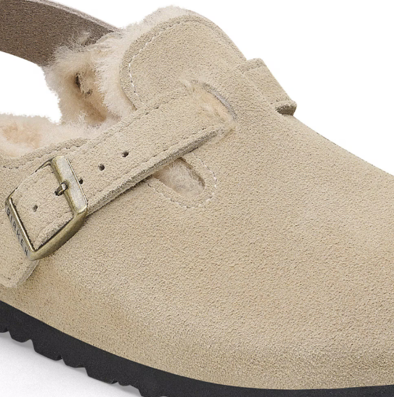 Birkenstock Tokio Shearling Suede Leather Taupe Regular