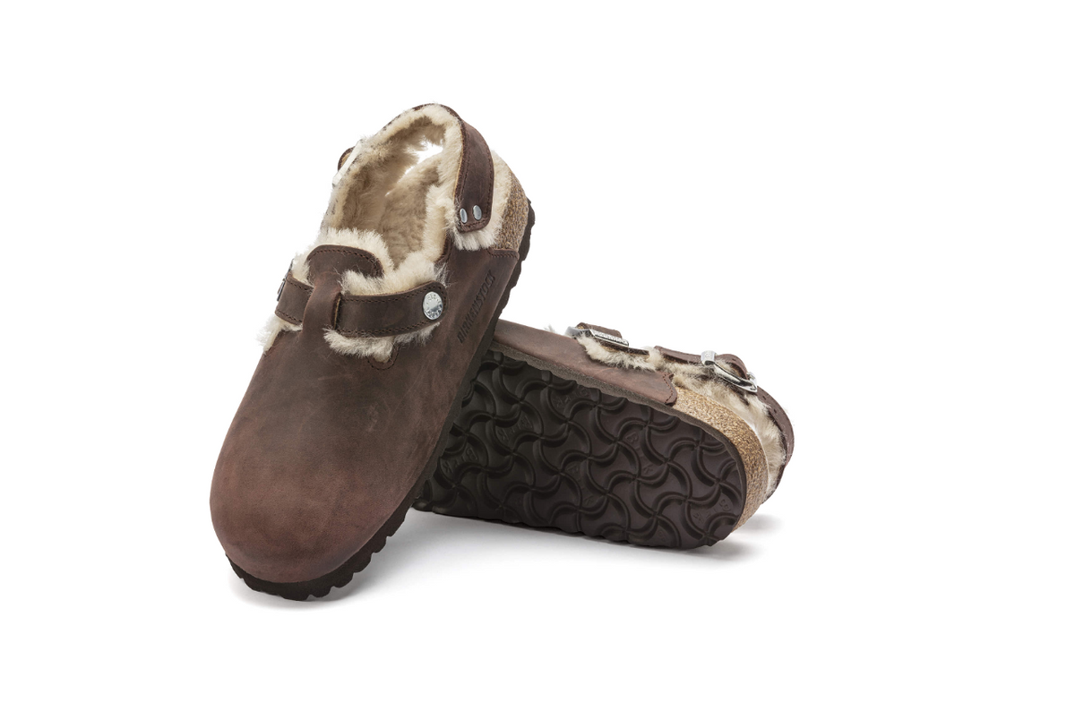Birkenstock Tokio Shearling Oiled Leather Brown Regular