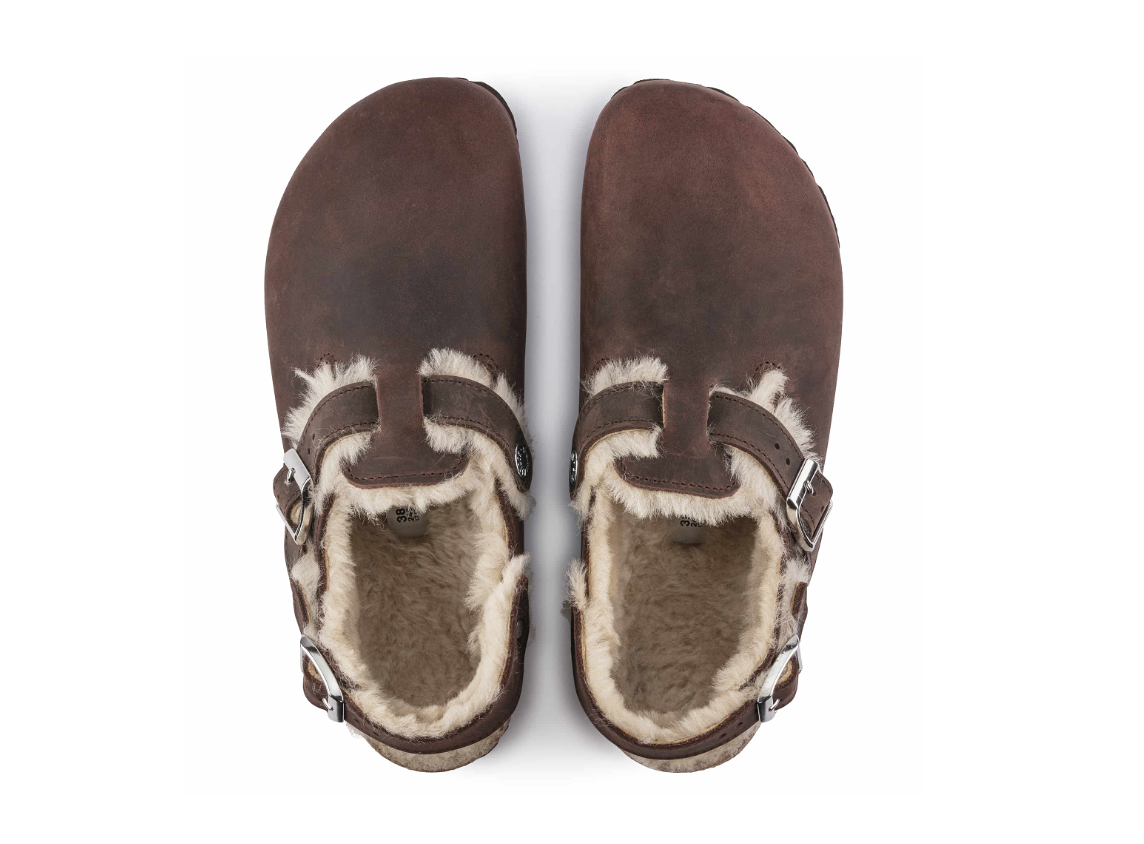 Birkenstock Tokio Shearling Oiled Leather Brown Regular