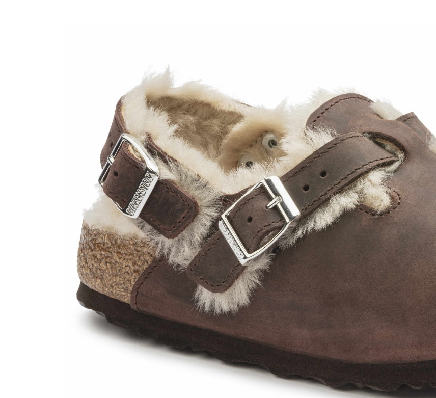Birkenstock Tokio Shearling Oiled Leather Brown Regular