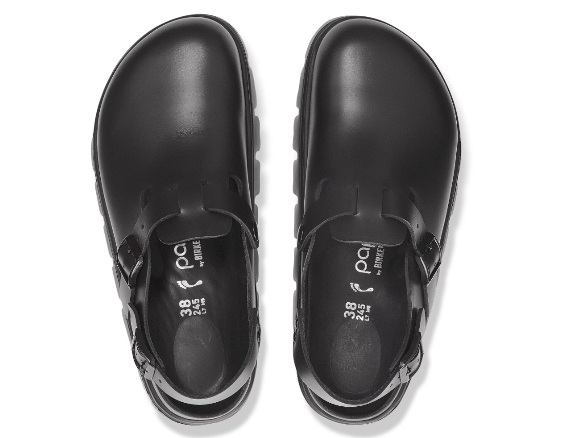 Birkenstock Tokio Chunky Natural Leather Black Narrow