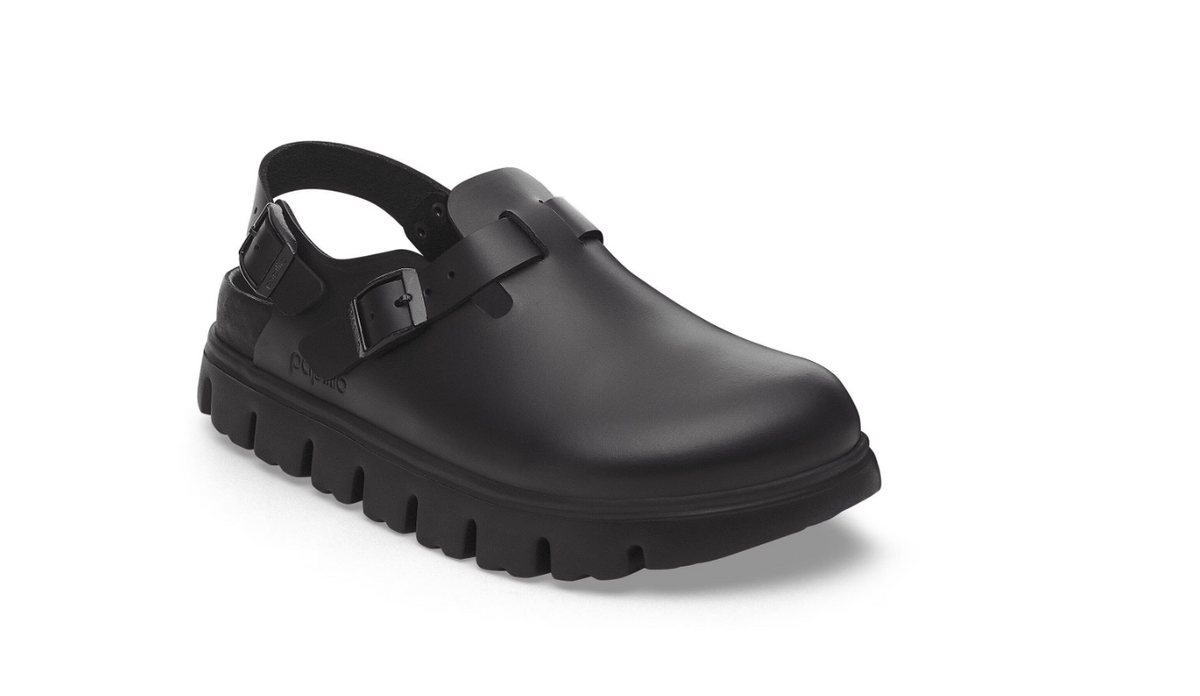 Birkenstock Tokio Chunky Natural Leather Black Narrow