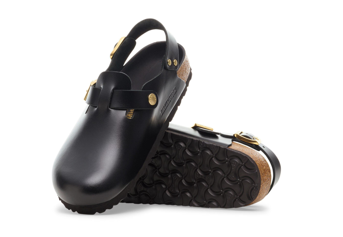 Birkenstock Tokio II Natural Leather Black New Dressy Leather Regular