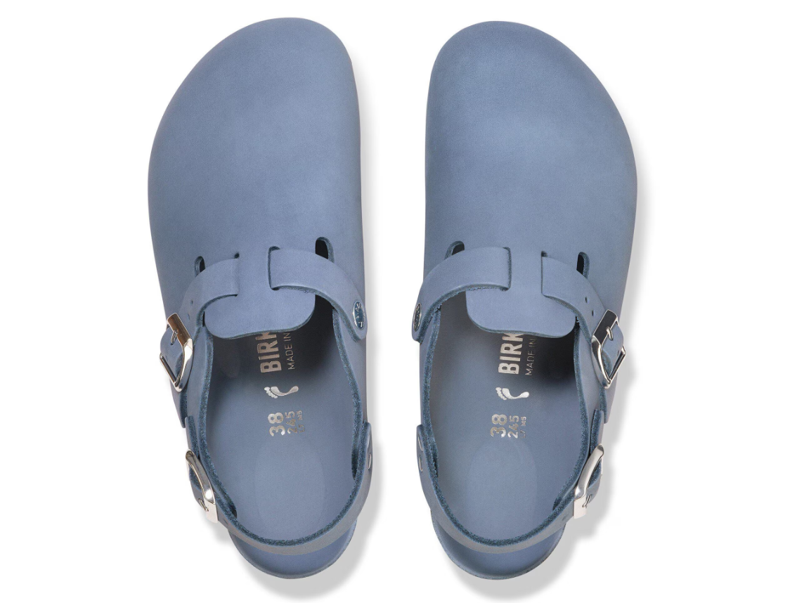 Birkenstock Tokio Nubuck Leather Stone Blue Narrow