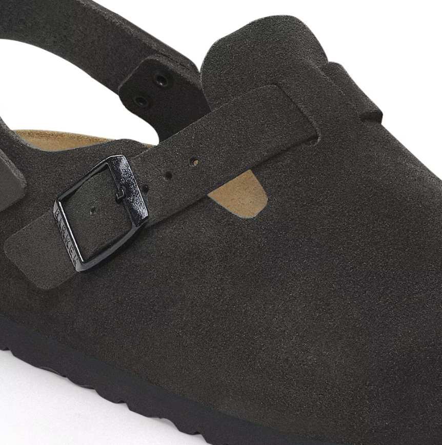 Birkenstock Tokio Suede Leather Black Clog Narrow