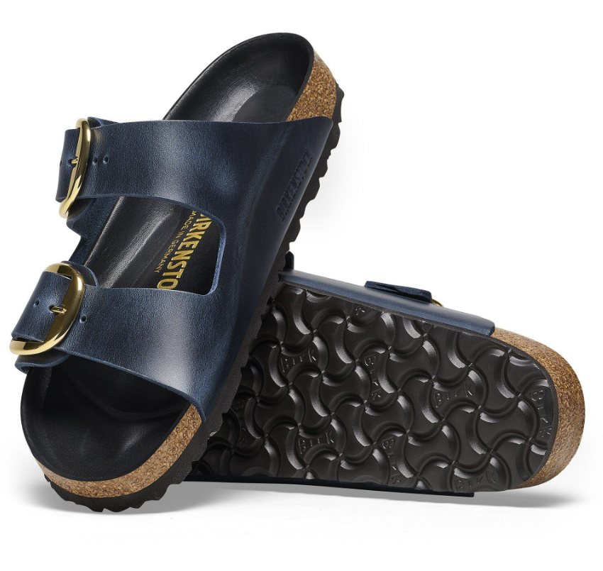 Birkenstock Arizona Big Buckle Oiled Leather Sandals - Blue Regular