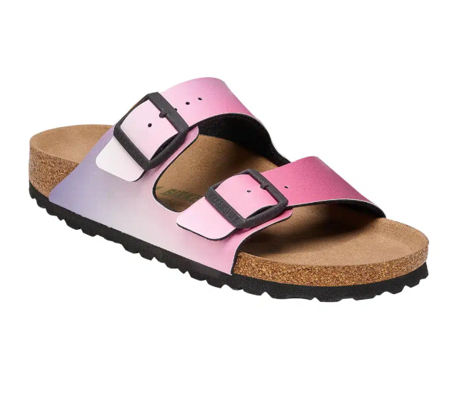 Birkenstock Arizona Vegan Birko-Flor Sandals - Ombre Pink Purple - Narrow