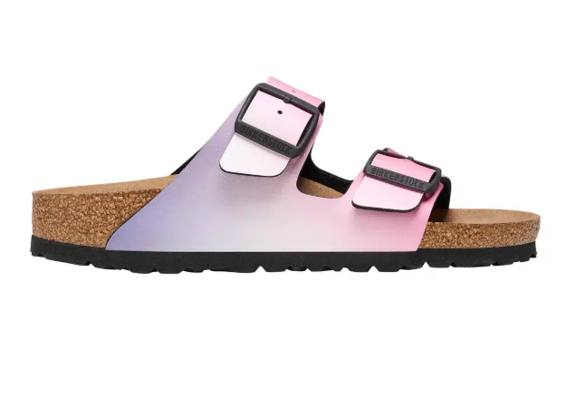 Birkenstock Arizona Vegan Birko-Flor Sandals - Ombre Pink Purple - Narrow