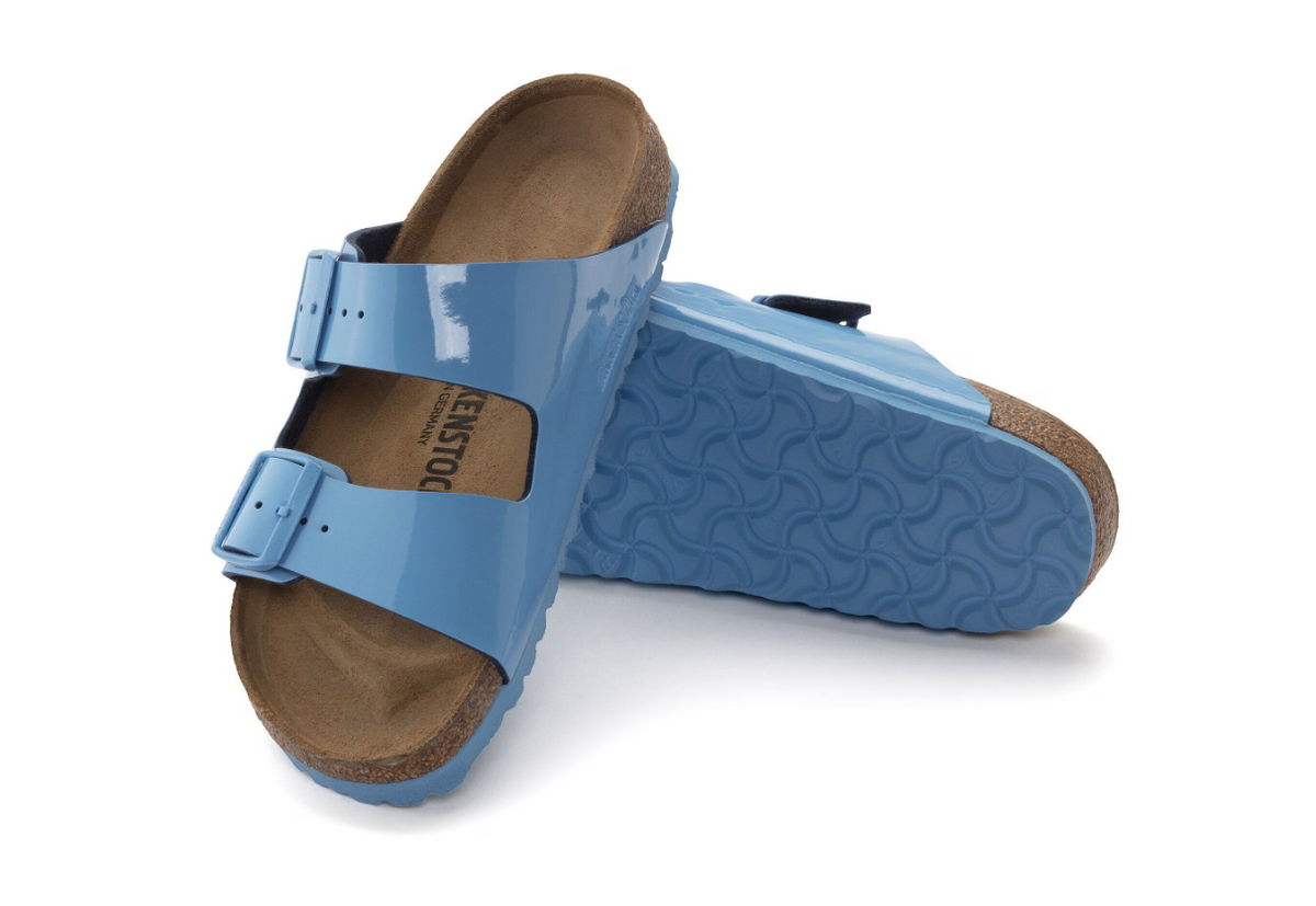Birkenstock Arizona Patent Birko-Flor Sandals - Sky Blue - Narrow