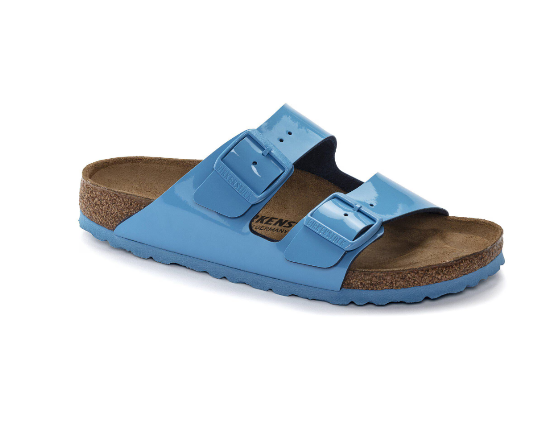 Birkenstock Arizona Patent Birko-Flor Sandals - Sky Blue - Narrow