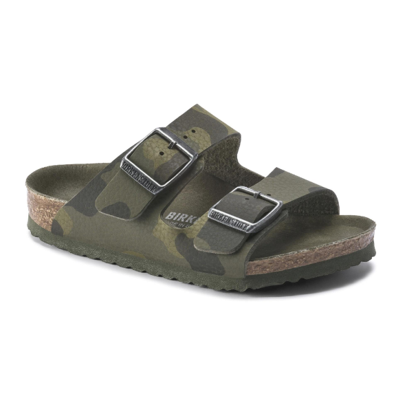 Birkenstock Arizona Kids Birko-Flor Sandals - Desert Soil Camo Green - Narrow