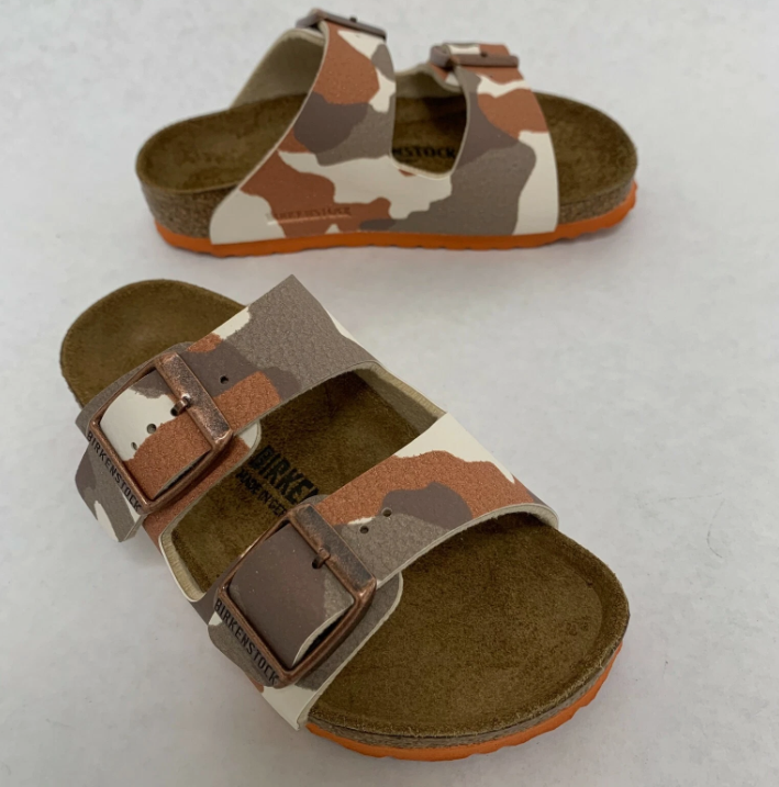 Birkenstock Arizona Kids Desert Soil Camo Birko-Flor Sandals - Eggshell - Narrow