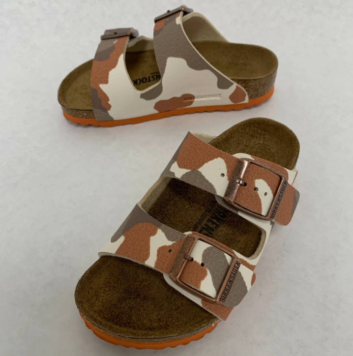 Birkenstock Arizona Kids Desert Soil Camo Birko-Flor Sandals - Eggshell - Narrow