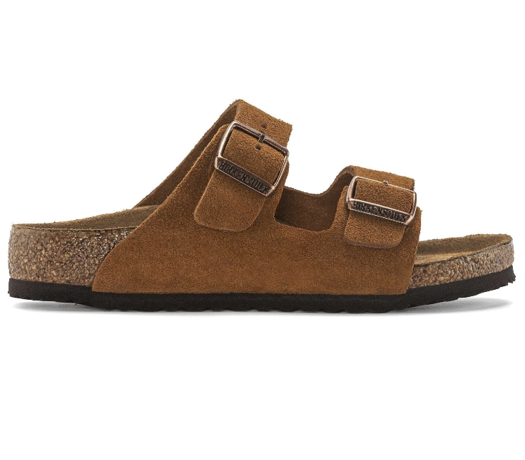 Birkenstock Arizona Kids Suede Leather Sandals - Mink - Narrow