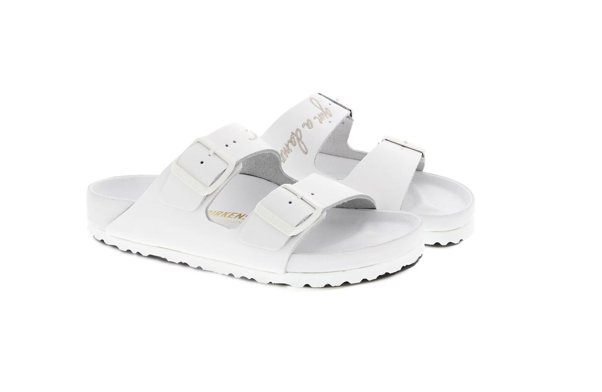 Birkenstock Arizona Lingua Franca Exquisite Leather Sandals - White