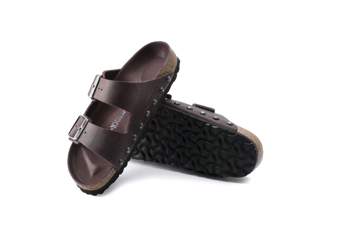 Birkenstock Arizona Light Studs Oiled Leather Sandals - Habana - Narrow