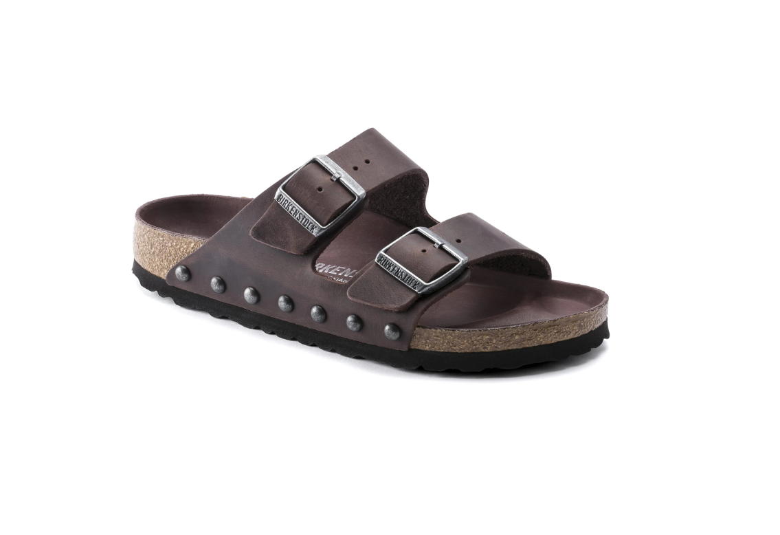 Birkenstock Arizona Light Studs Oiled Leather Sandals - Habana - Narrow