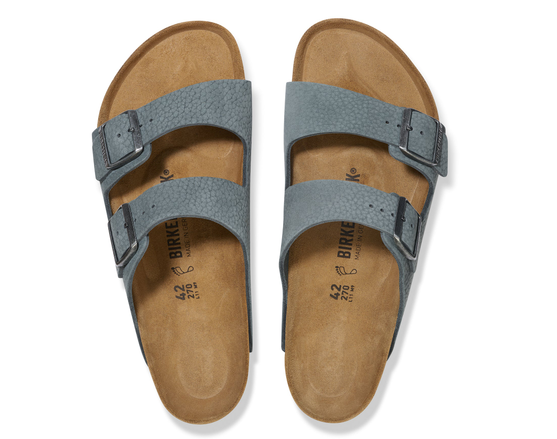 Birkenstock Arizona Nubuck Leather Sandals - Basalt Grey - Regular