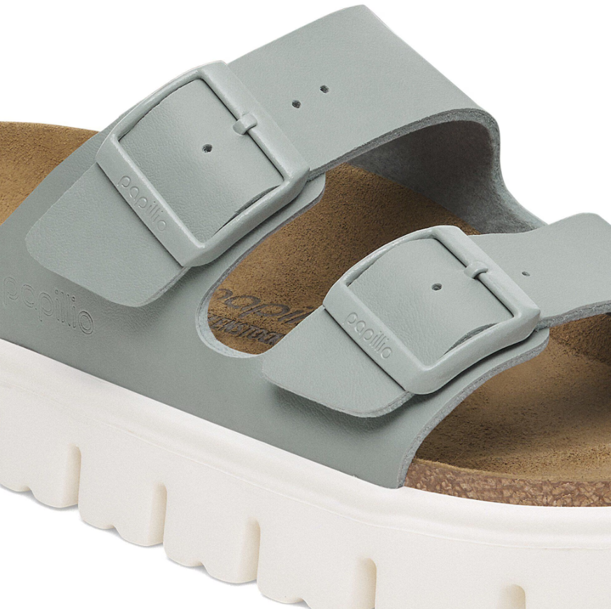 Birkenstock Arizona PAP Chunky Birko-Flor Sandals - Pure Sage - Narrow
