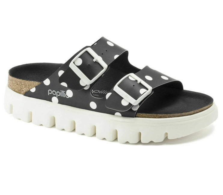 Birkenstock Papillio Arizona Platform Birko-Flor Sandals - Black Polka Dots - Narrow