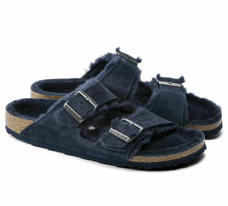 Birkenstock Arizona Shearling Suede Leather Sandals - Night - Regular