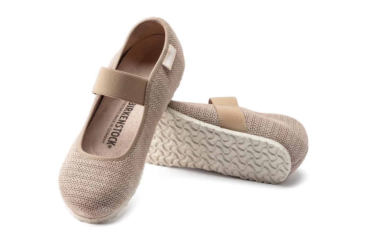 Birkenstock Tess Embossed Suede Leather Sand Narrow