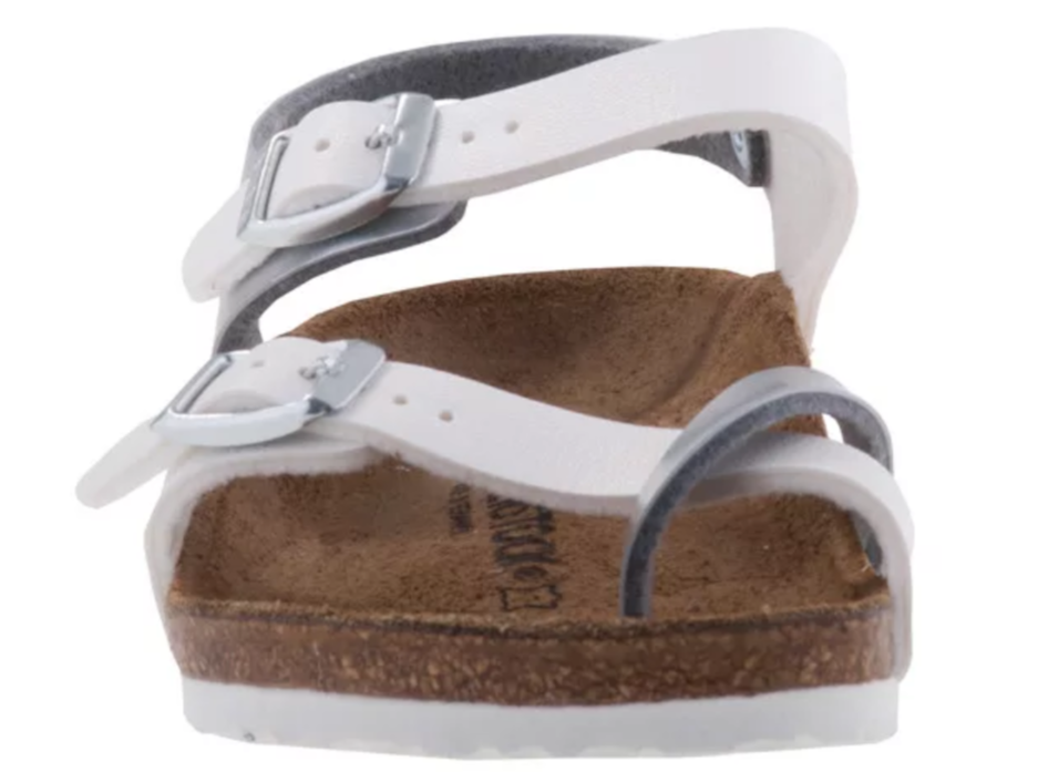 Birkenstock Taormina Kids Soft Metallics Silver White Regular