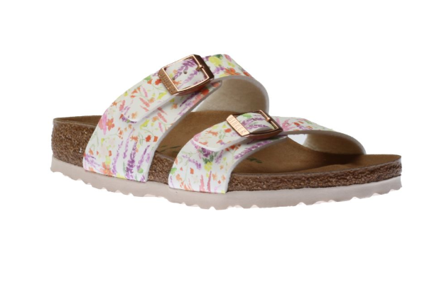 Birkenstock Sydney Vegan Birko-Flor Light Rose Floral Narrow