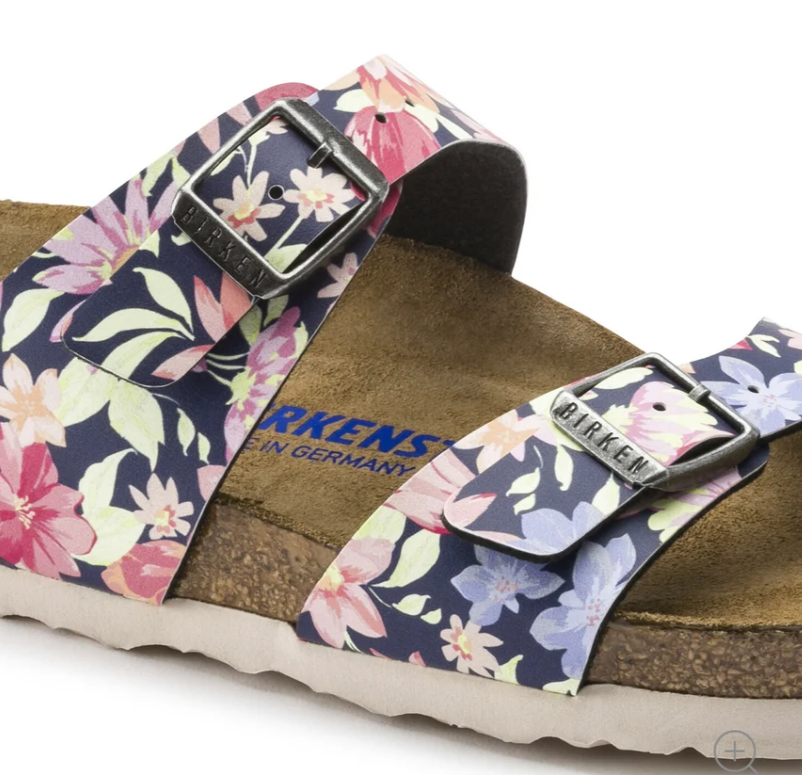 Birkenstock Sydney Soft Footbed Supernatural Flowers Navy Narrow