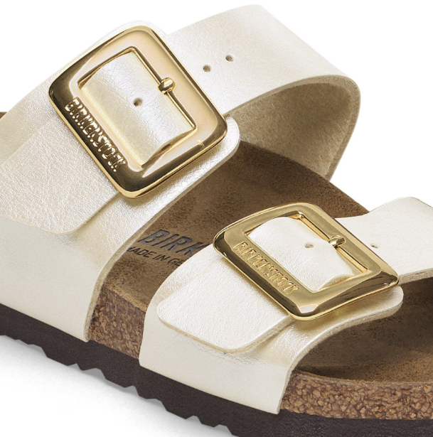 Birkenstock Sydney Cushion Buckle Birko-Flor Graceful Pearl White Narrow