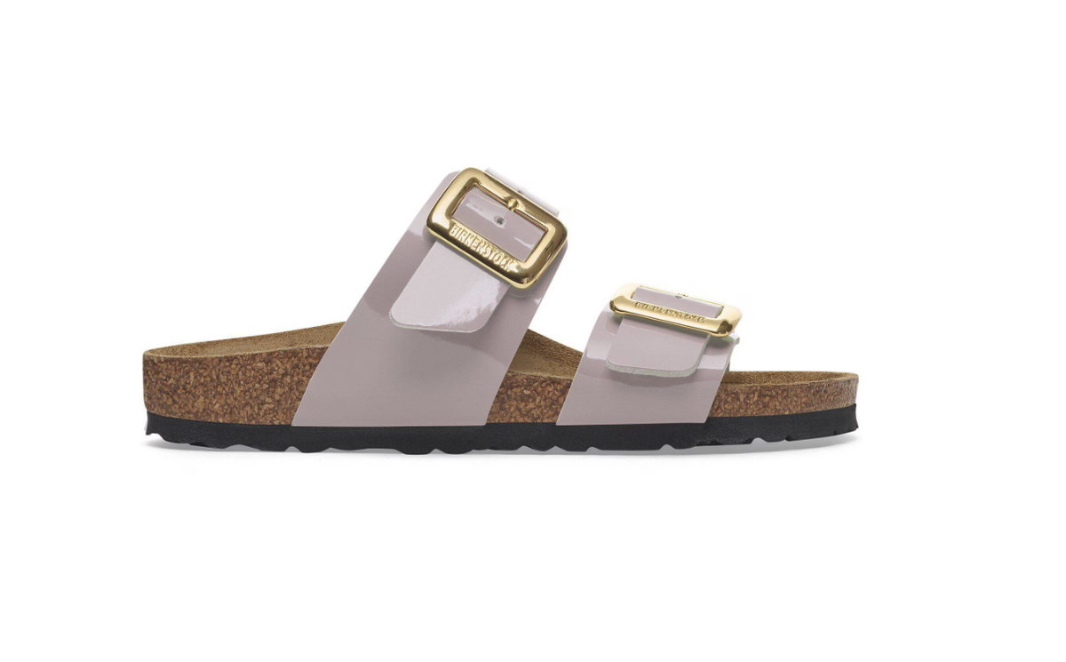 Birkenstock Sydney Luxe Buckle Birko-Flor Patent Faded Purple Narrow