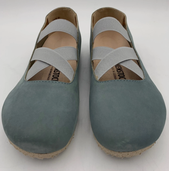 Birkenstock Santa Ana Nubuck Leather Lead Lavender Narrow