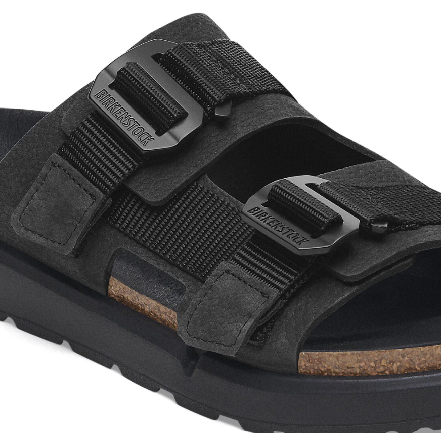 Birkenstock Shinjuku 2 Strap Natural Leather/Textile - Black, Regular
