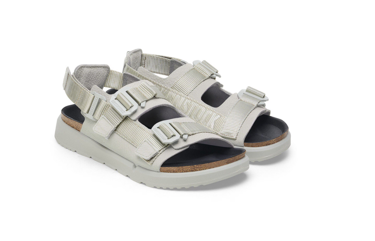 Birkenstock Shinjuku Natural Leather/Textile Mineral Gray Regular