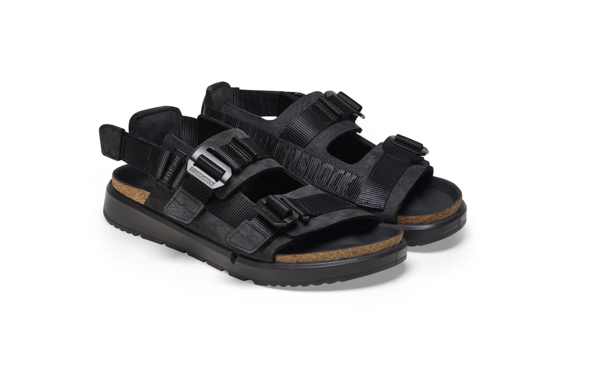 Birkenstock Shinjuku Natural Leather/Textile Black Sandals Regular