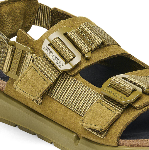 Birkenstock Shinjuku Natural Leather/Textile Pine Green Regular