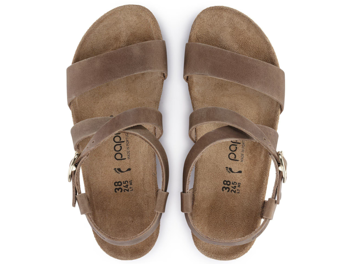 Papillio Sibyl Ring-Buckle Oiled Leather Sandal - Cognac, Narrow