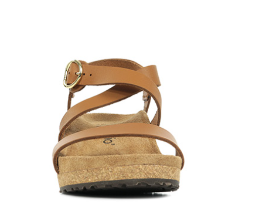 Papillio Sibyl Ring-Buckle Ginger Brown Leather Sandal Narrow