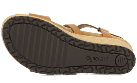 Papillio Sibyl Ring-Buckle Ginger Brown Leather Sandal Narrow