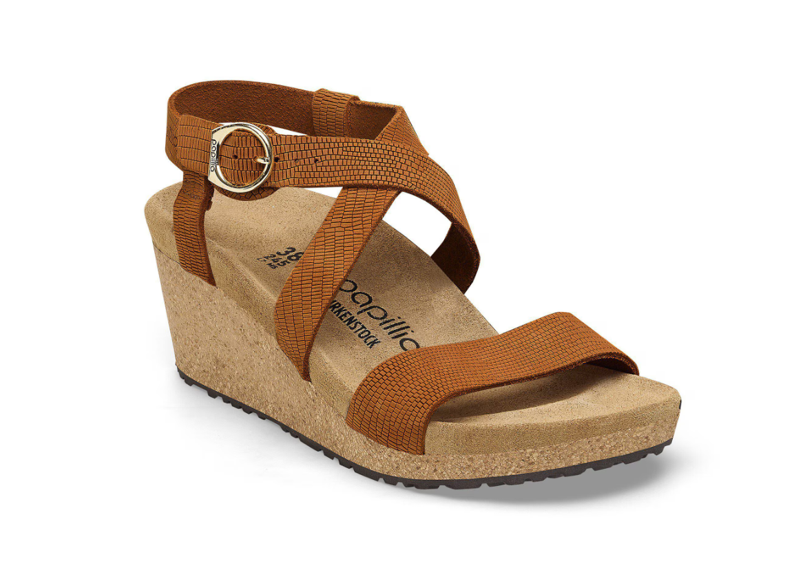 Birkenstock Sibyl Embossed Burnt Leather - Orange, Narrow