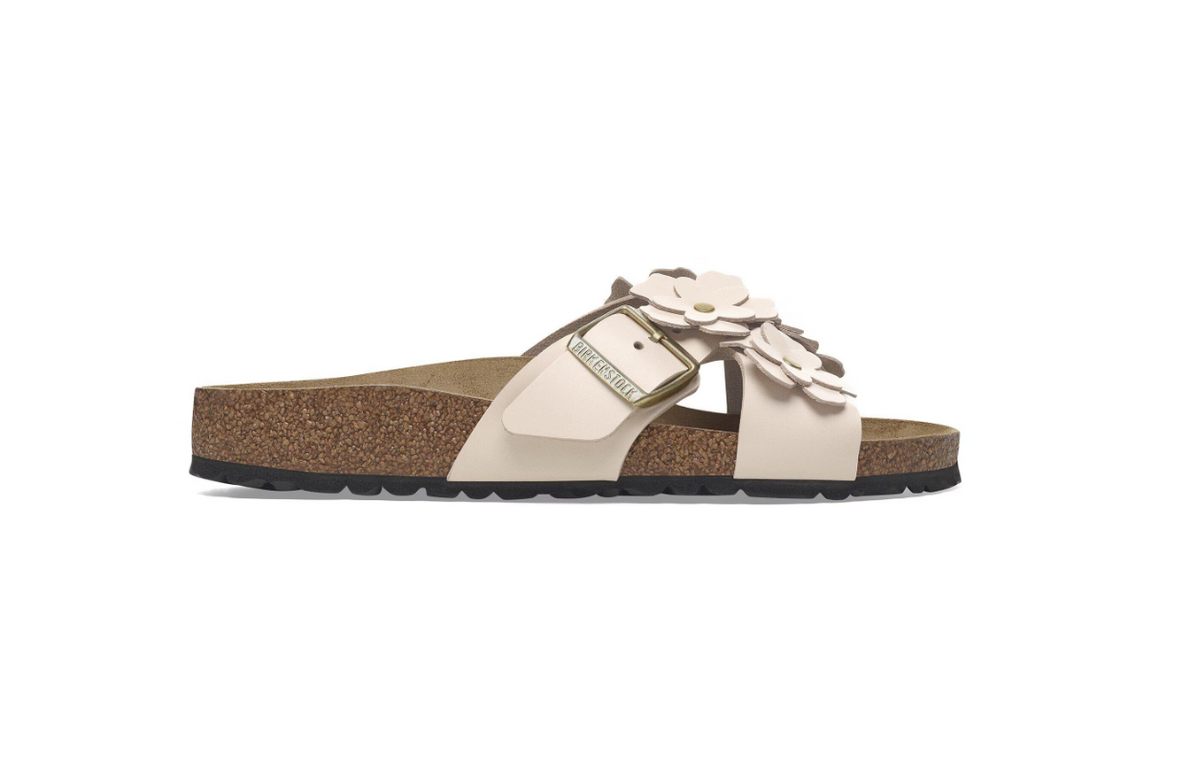 Birkenstock Siena Flower Embellishment Leather Sandals - Light Rose, Narrow