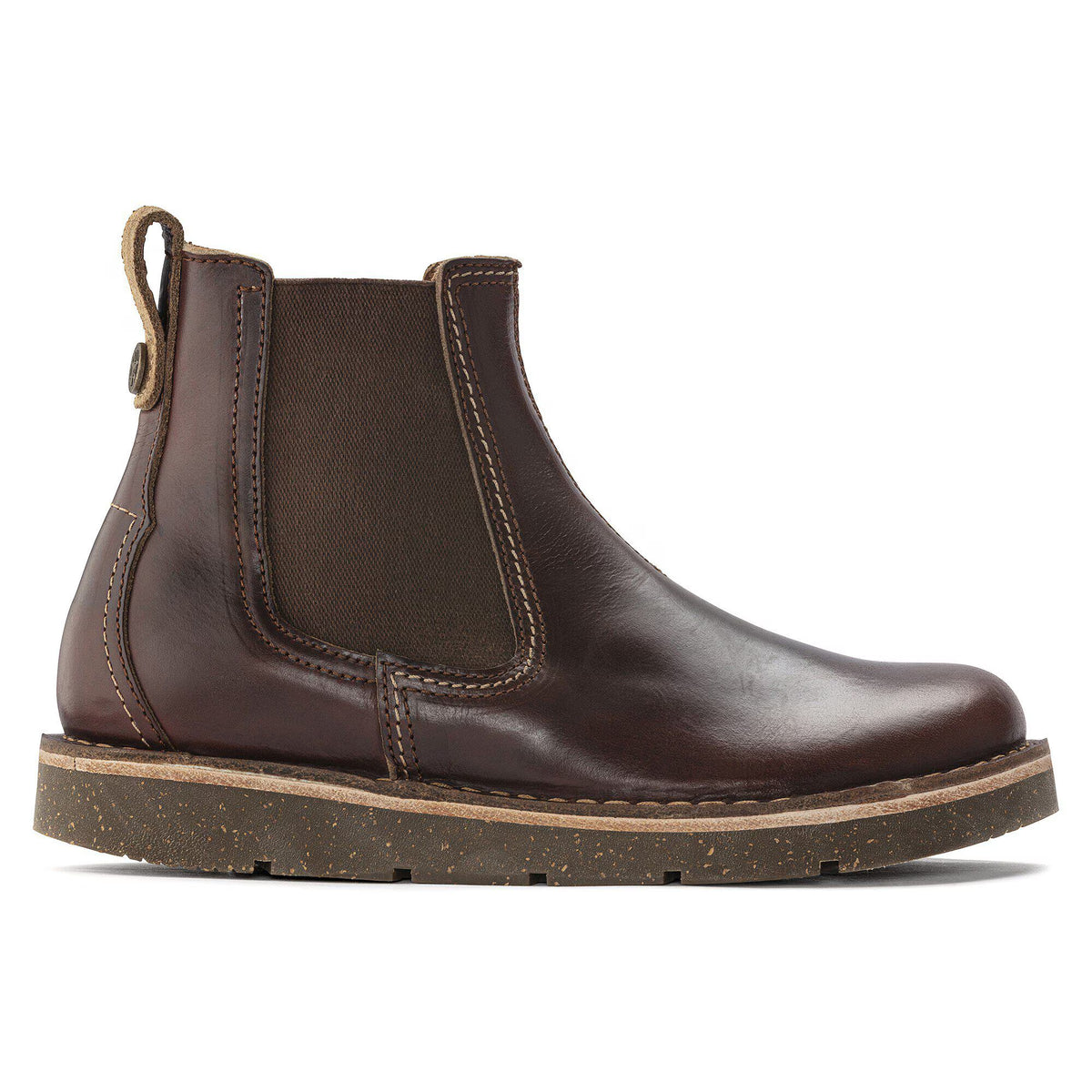 Birkenstock Birmingham Slip On Mid Natural Leather Shoes - Roast - Narrow