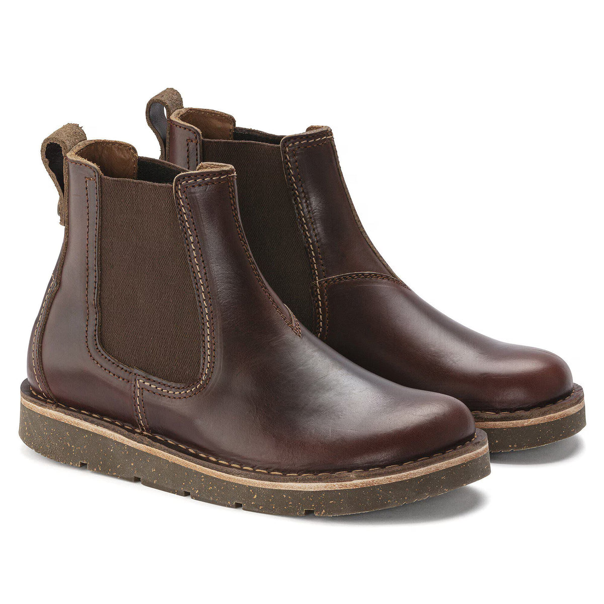 Birkenstock Birmingham Slip On Mid Natural Leather Shoes - Roast - Narrow