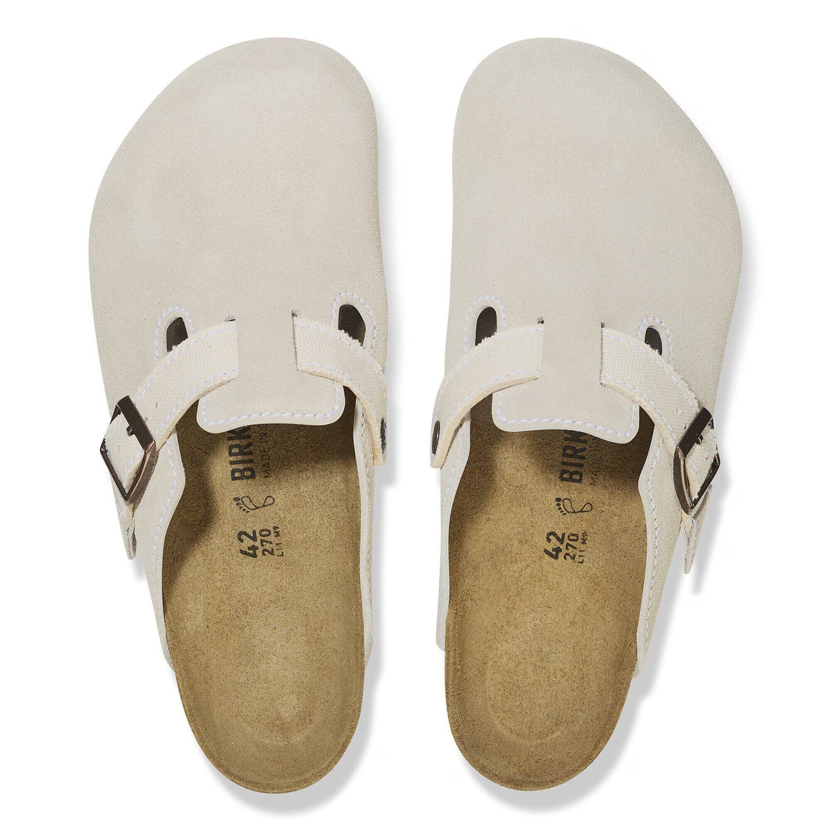 Birkenstock Boston Mix Mixed Leather Clogs - Eggshell, Regular