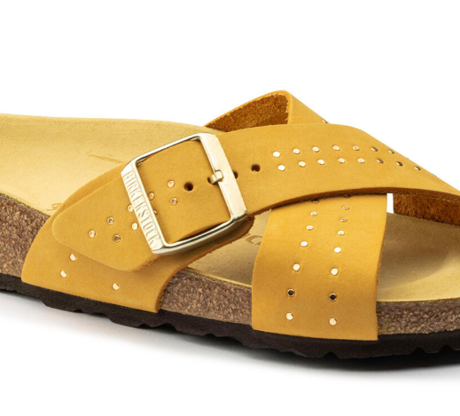 Birkenstock Siena Nu Rivet Nubuck Leather Ochre Narrow